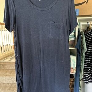 Market & Spruce Dark Blue Short Sleeve Maternity Tee